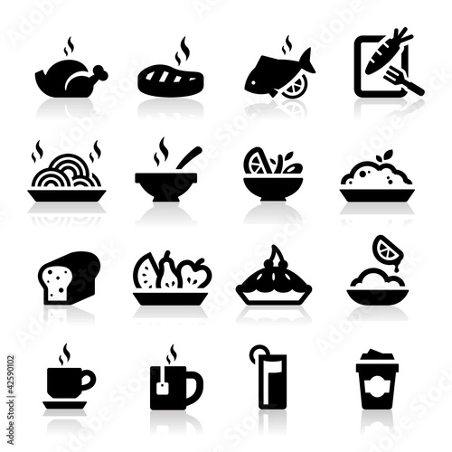Food and Drink icons set Elegant series