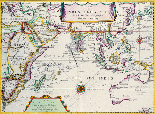 Canvas Print Map of South East Asia 1680.