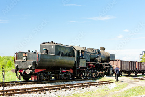 steam freight train in Tuzla region, Bosnia and Hercegovina