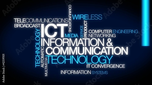 Information and Communications Technology tag cloud animation