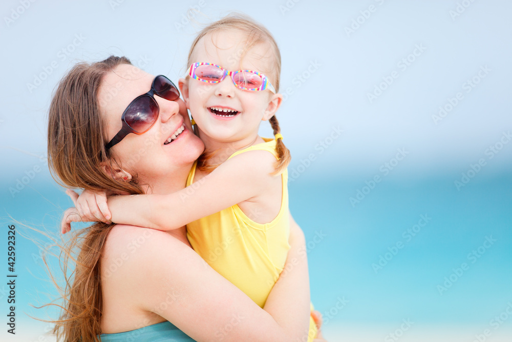 Family on summer beach vacation Family on summer beach vacation