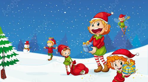 kids celebrating christmas