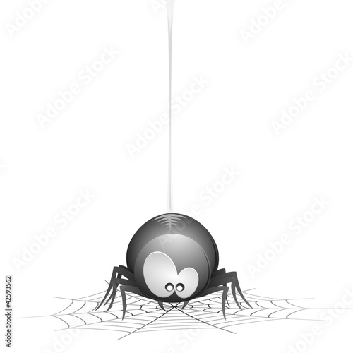 Cartoon Spider with cobweb