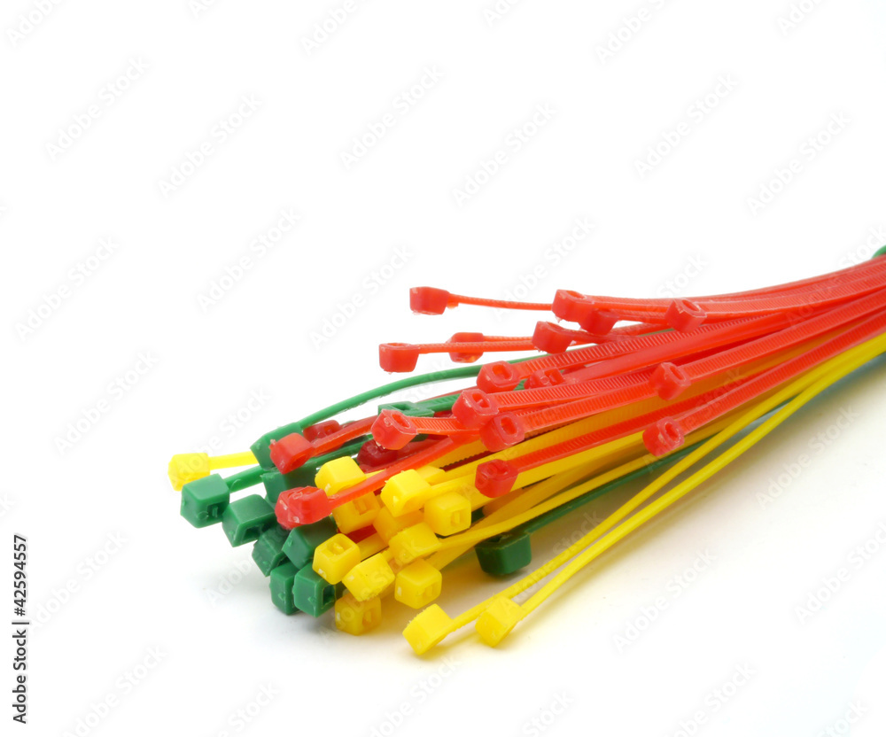 cable ties isolated against white background cable ties isolated against white background