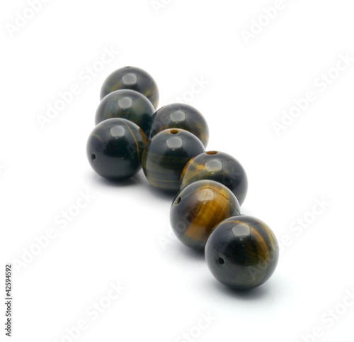 Stone beads isolated on the white background