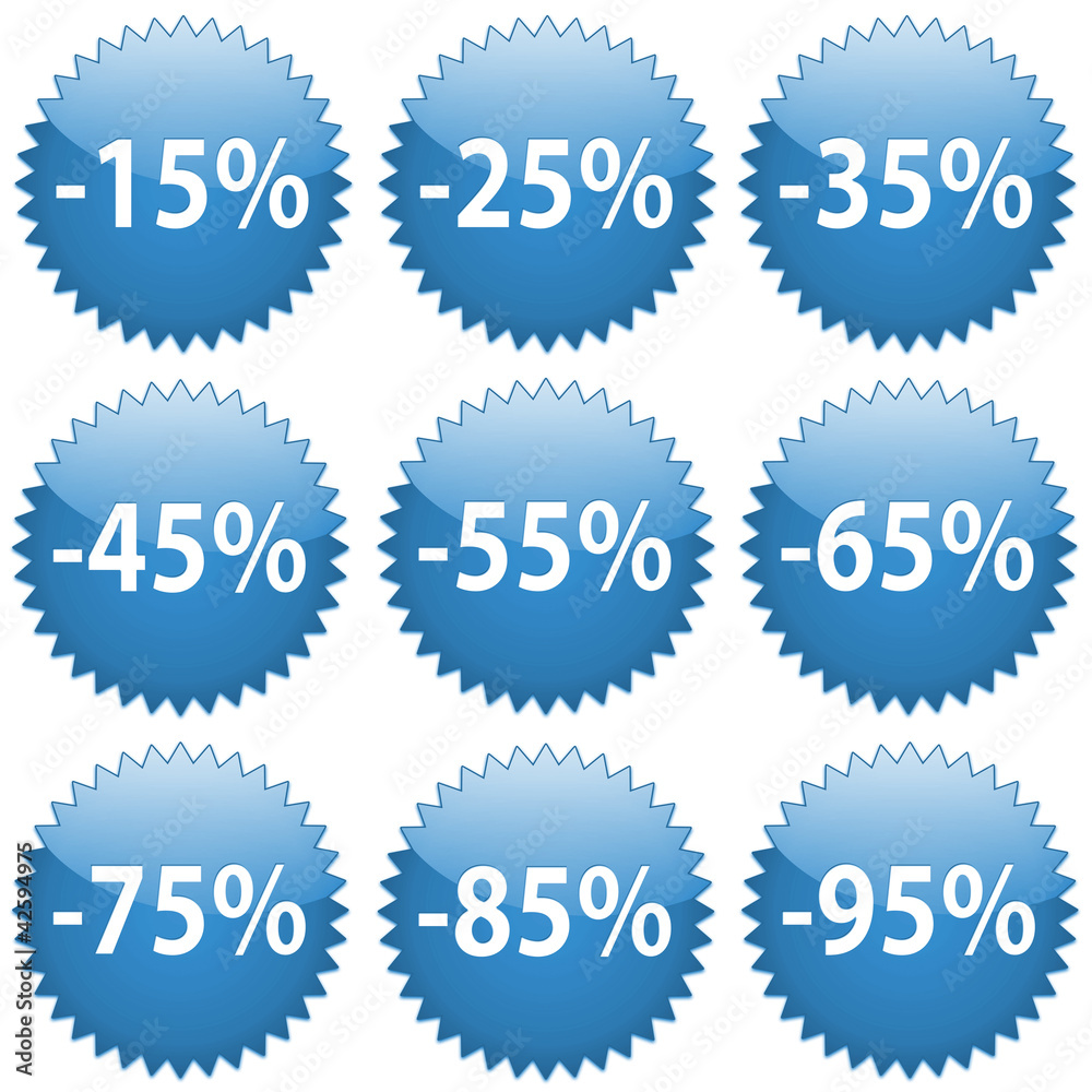 Naklejka premium sticker blue percentage collection 2