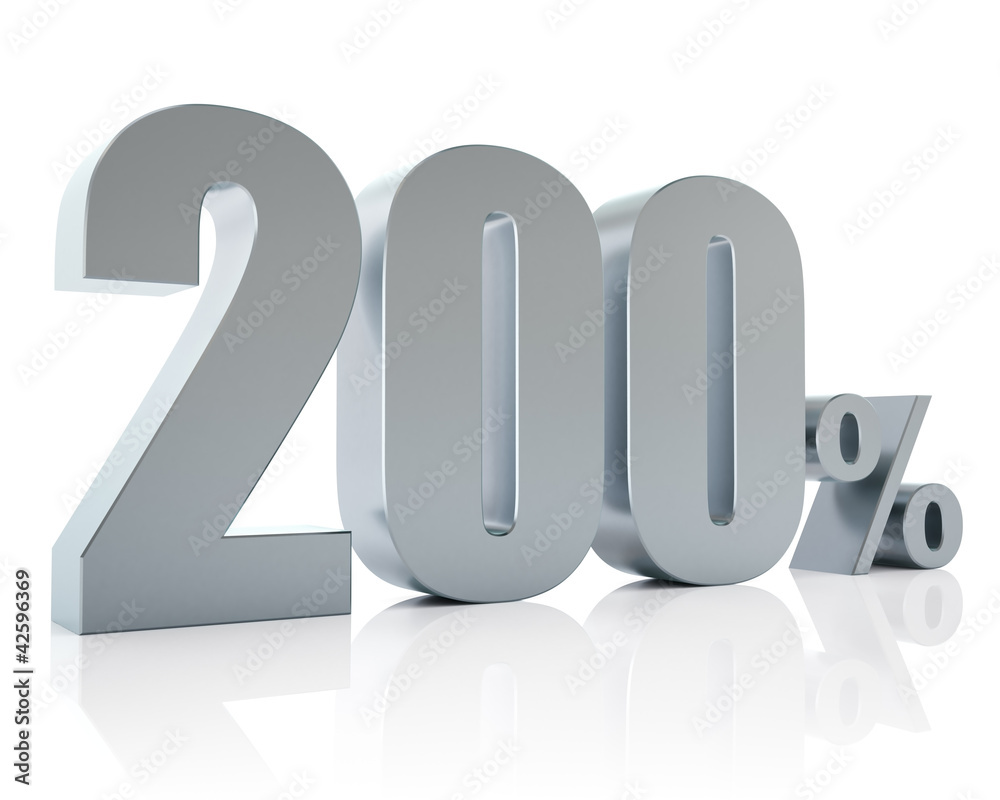 Two hundred percent metallic discount symbol Two hundred percent metallic discount symbol