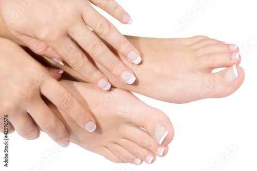 French manicure and pedicure