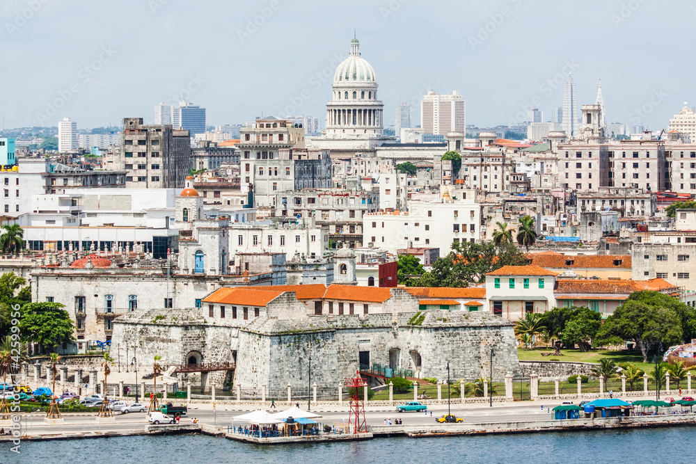 The city of Havana including famous buildings