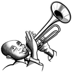 Handdoek met foto Muziekband Trumpet player  © Isaxar