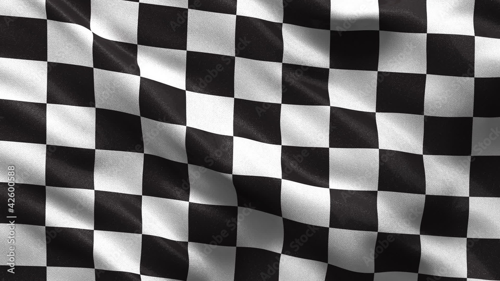 Loop ready racing flag waving in the wind