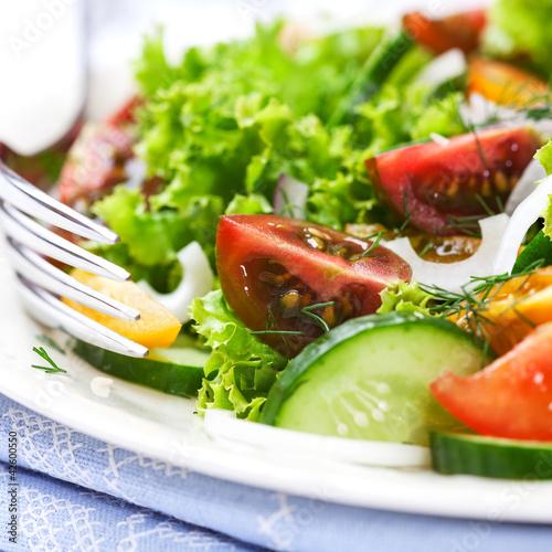Summer salad with colorful cherry tomatoes