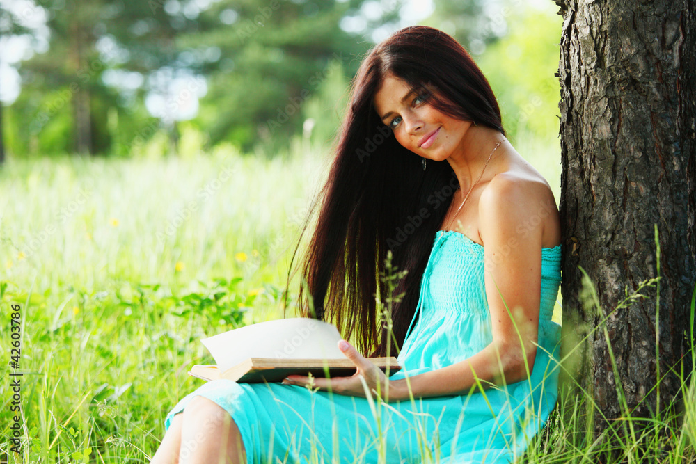 Beautiful Healthy Woman over Nature background Beautiful Healthy Woman over Nature background