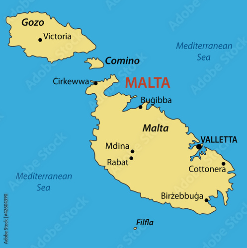 Republic of Malta - vector map