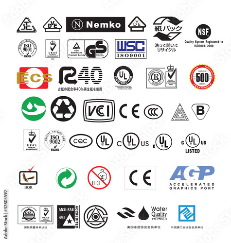 abstract official nature eco symbols set