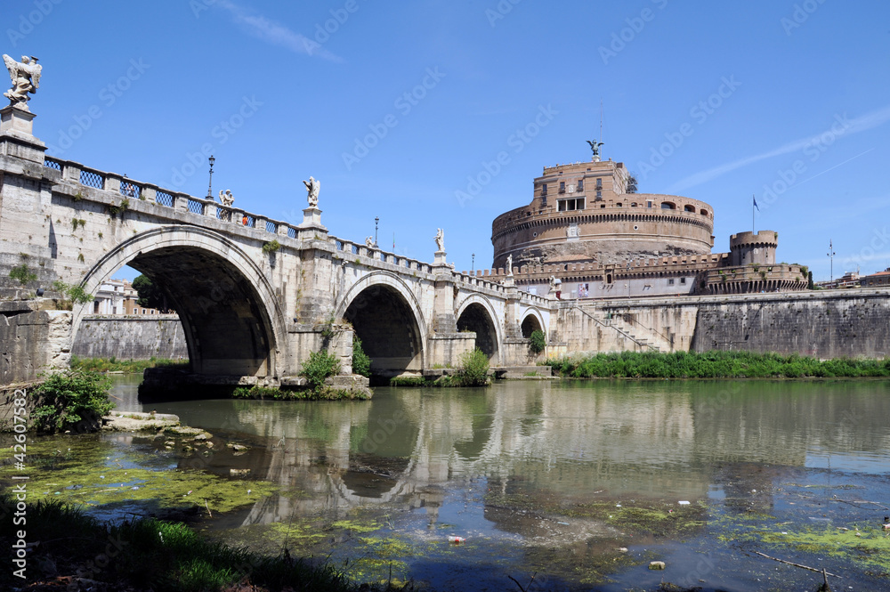 Rom Engelsburg mit Engelsbrücke Rom Engelsburg mit Engelsbrücke