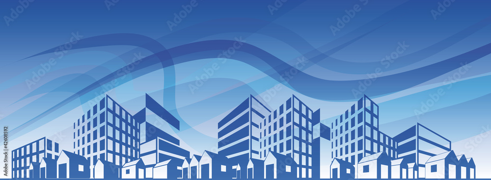 Fototapeta premium City silhouette over blue sky. EPS10