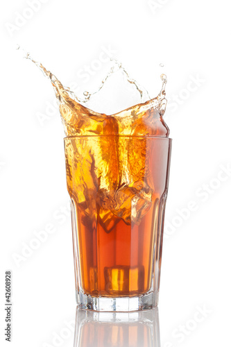 splash of iced tea isolated