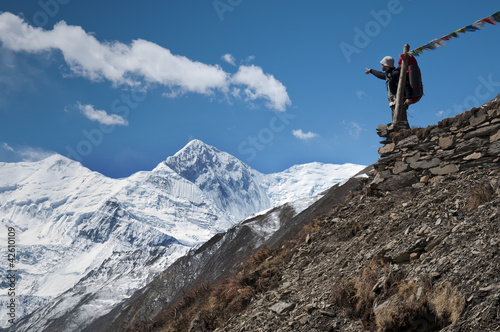 a tourist in Himalayas in Nepal