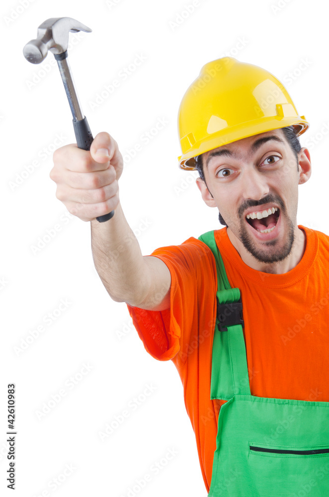Repairman in coveralls in industrial concept Repairman in coveralls in industrial concept