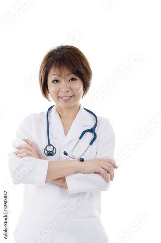 Confident asian female doctor
