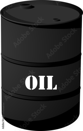 Black Oil barrel icon on white.