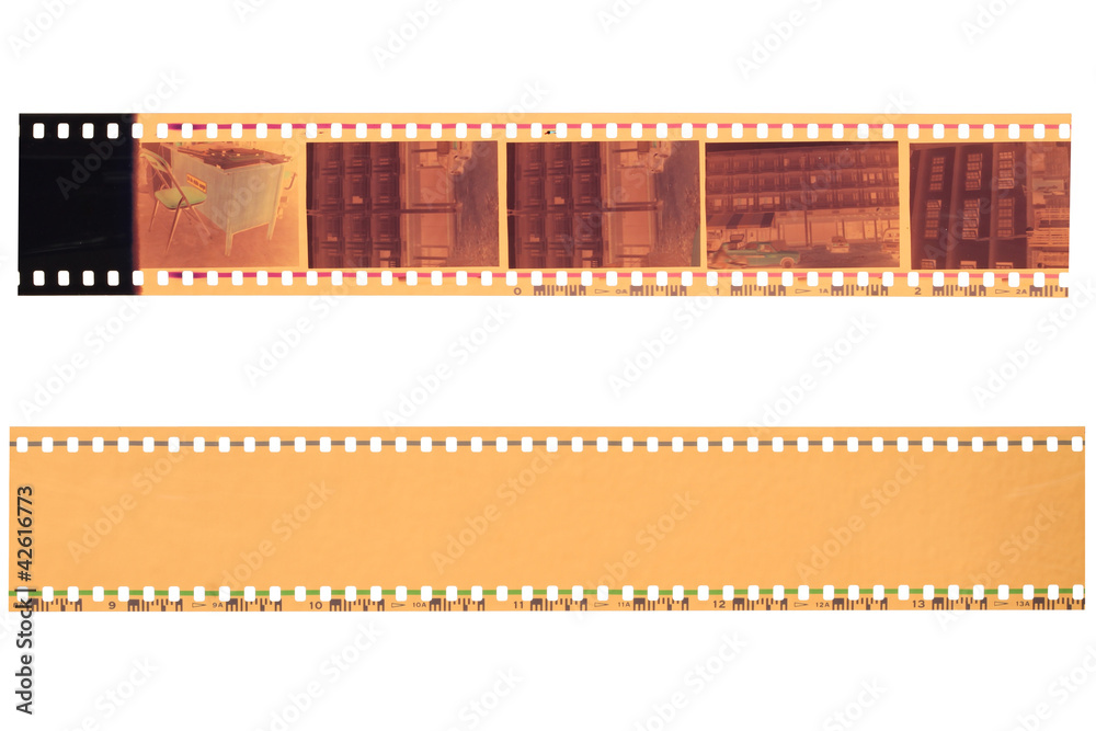 35 mm film strip isolated on white background