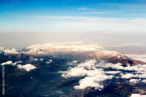view of the mountains from the plane