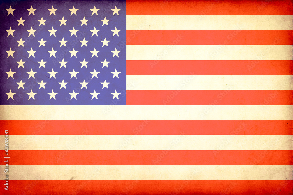 Naklejka premium Grunge flag of the United States of America