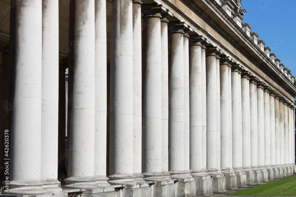 Royal Naval College colonnade in Greenwich Royal Naval College colonnade in Greenwich