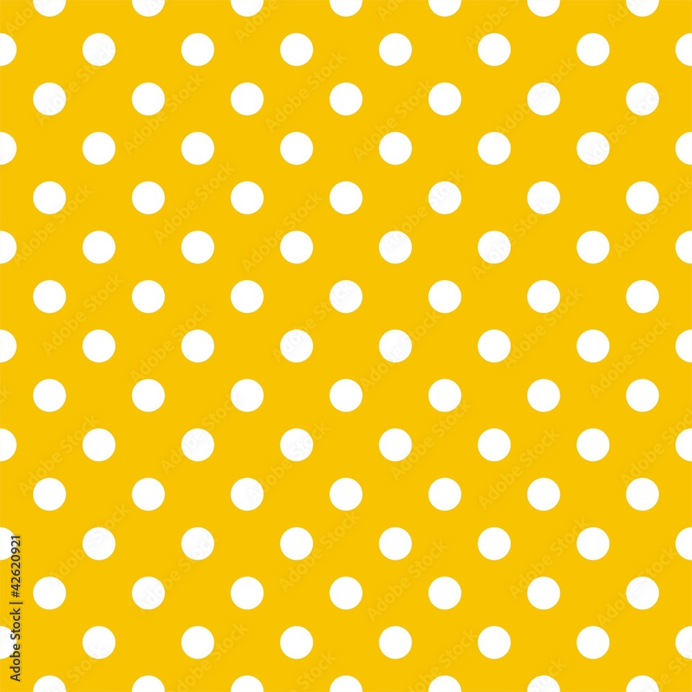 Polka dots on yellow background retro seamless vector pattern Polka dots on yellow background retro seamless vector pattern