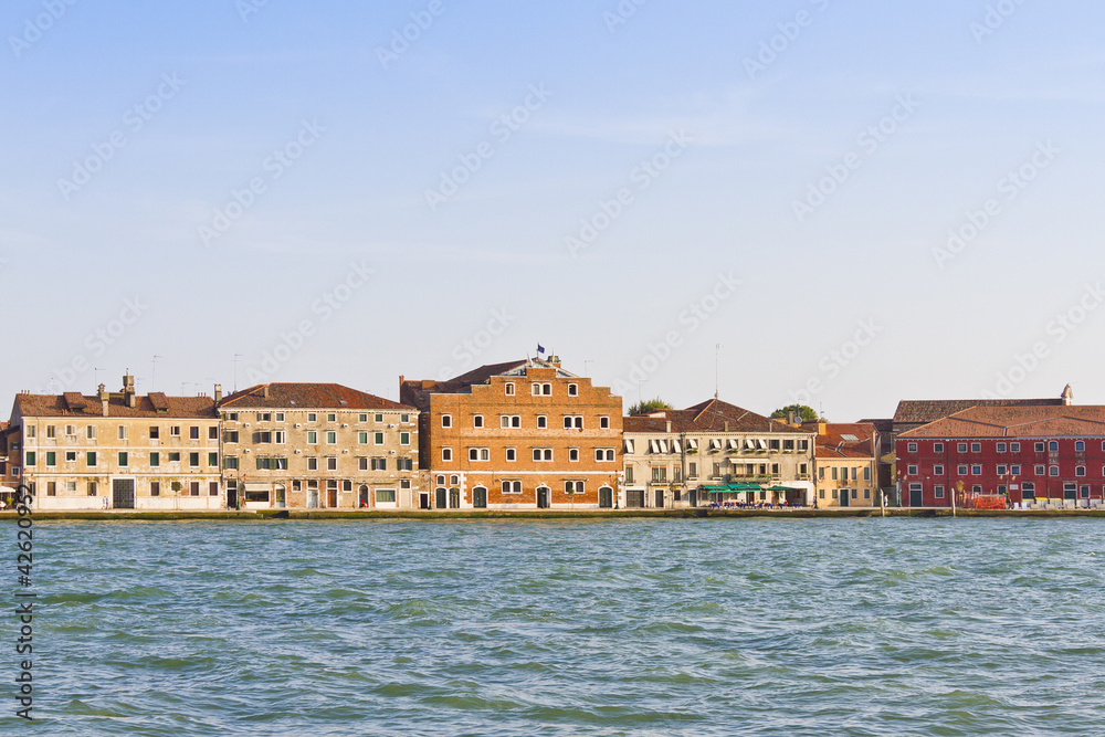 Sea view from Venetian Lagoon, Venice, Italy, Europe
