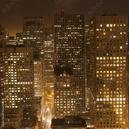 Photography aerial of San Francisco by night