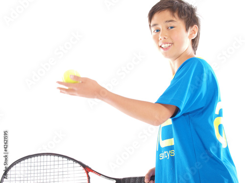 boy playing tennis photo