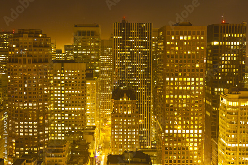 Photography aerial of San Francisco by night