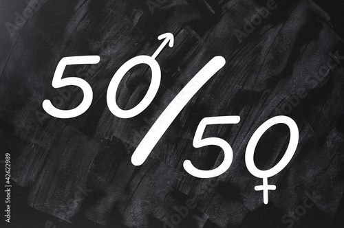 Fifty percent concept of gender equal opportunities