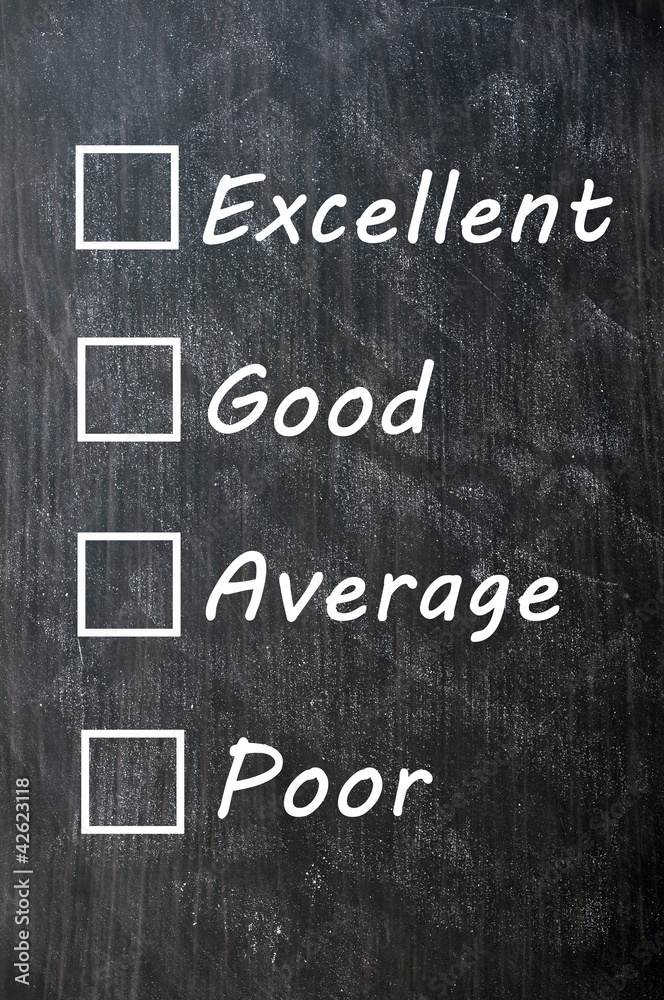 Obraz premium Customer survey or poll (excellent, good, average, poor)