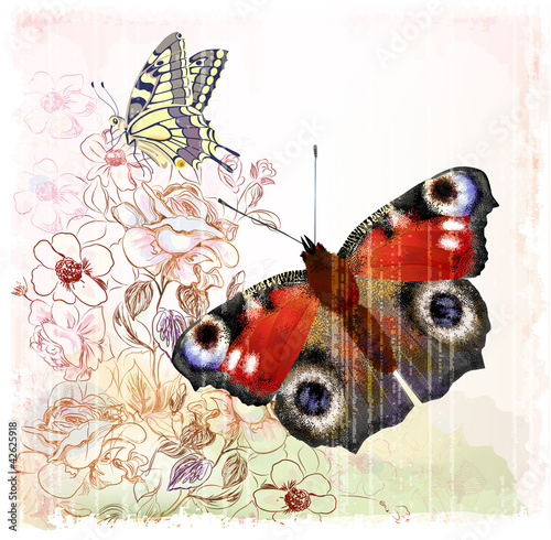 Butterflies and roses