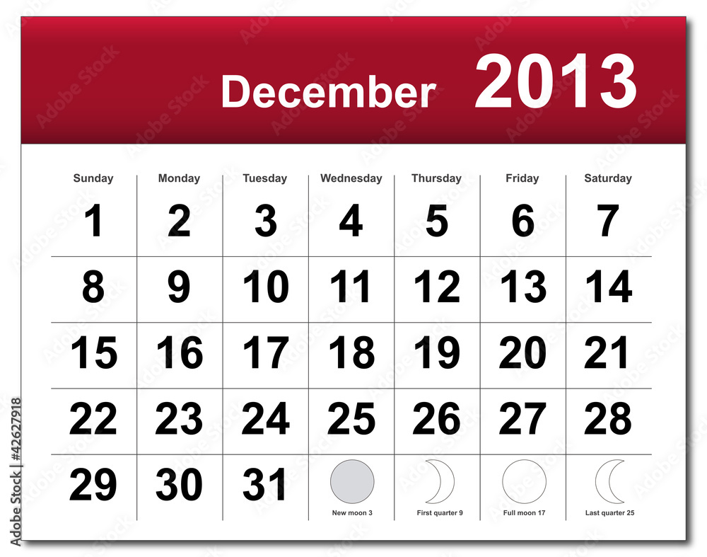 December 2013 calendar December 2013 calendar