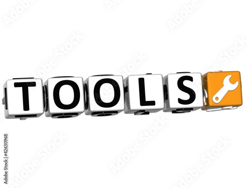 3D Tools Button Click Here Block Text