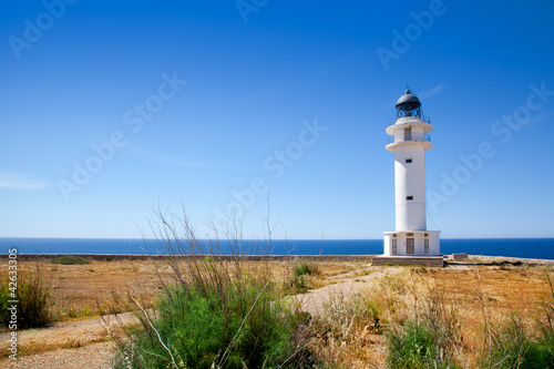 Barbaria Cape lighthouse in Formentera island
