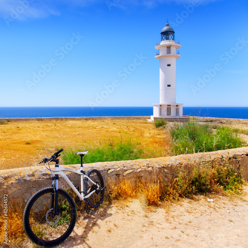 bicycle on Balearic Formentera Barbaria Lighthouse