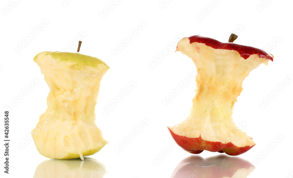 Two bitten apples isolated on white Two bitten apples isolated on white