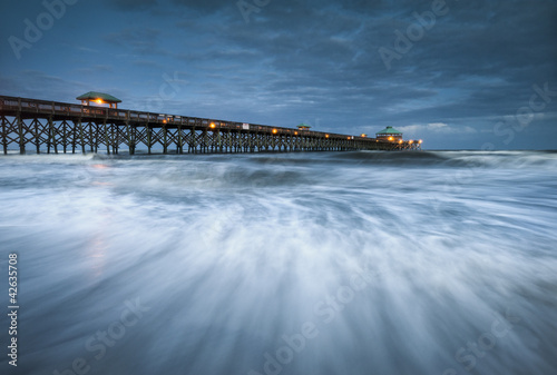 Moonlight Folly Beach Pier Charleston SC East Coast Ocean