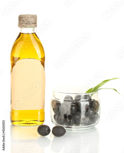 Olive oil bottle isolated on white