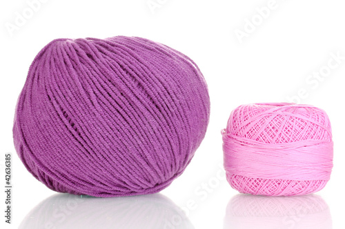 Knitting yarn isolated on white