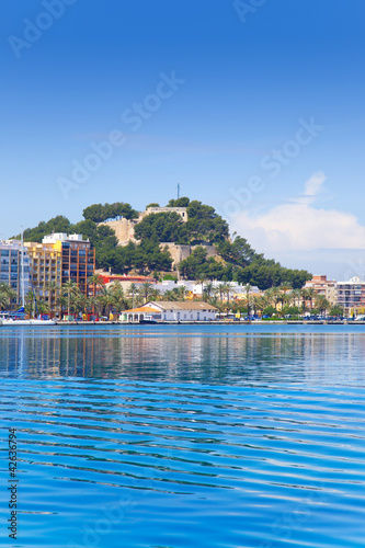 Alicante Denia view from blue calm sea