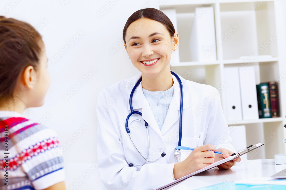 Little girl and a doctor