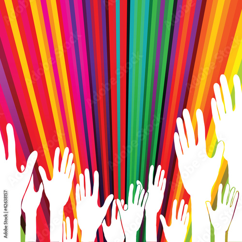 Abstract voting hands. Vector