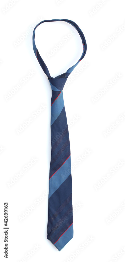 Elegant blue tie isolated on white Elegant blue tie isolated on white
